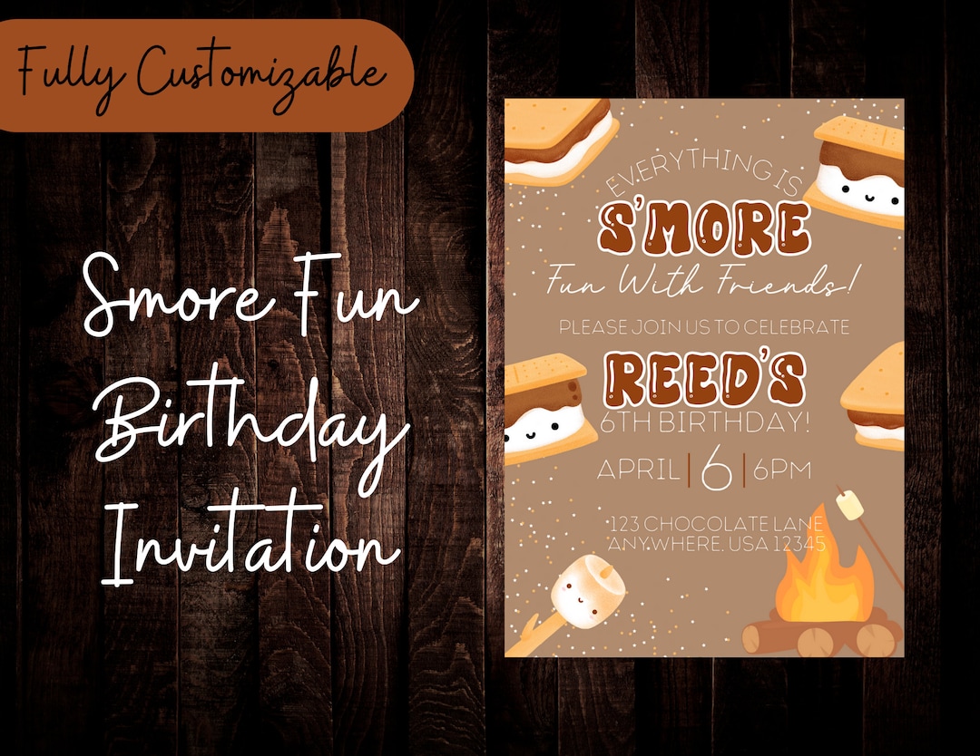 S'more Fun Birthday Invitation - Etsy