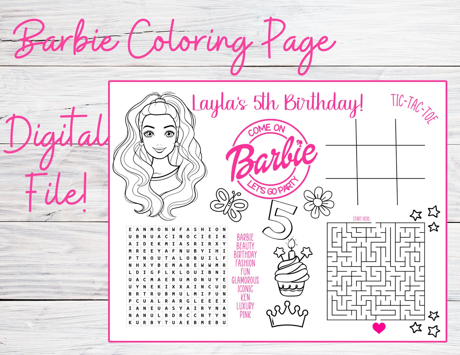 Barbie Coloring Page DIGITAL FILE ONLY - Etsy