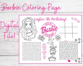 Barbie Coloring Page - DIGITAL FILE ONLY!