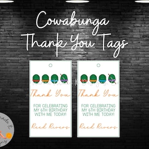 Cowabunga Thank You Tags