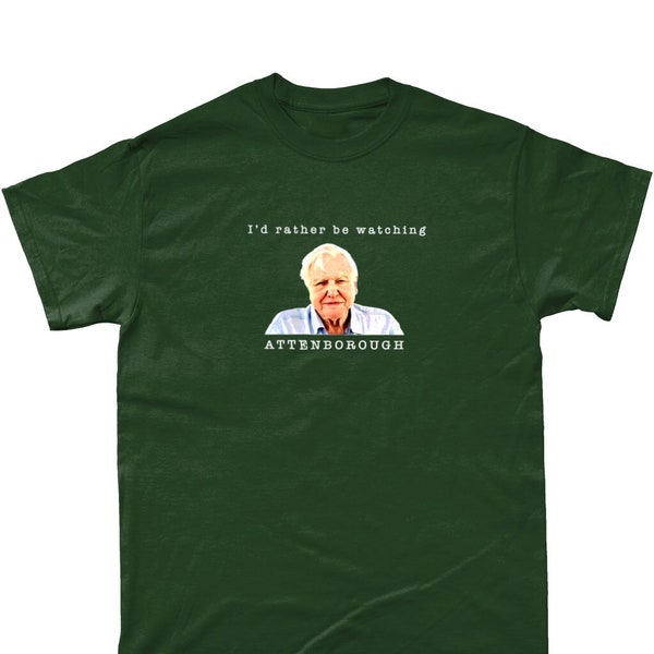 I'd rather be watching Attenborough - David Attenborough inspired Heavy Cotton T-Shirt