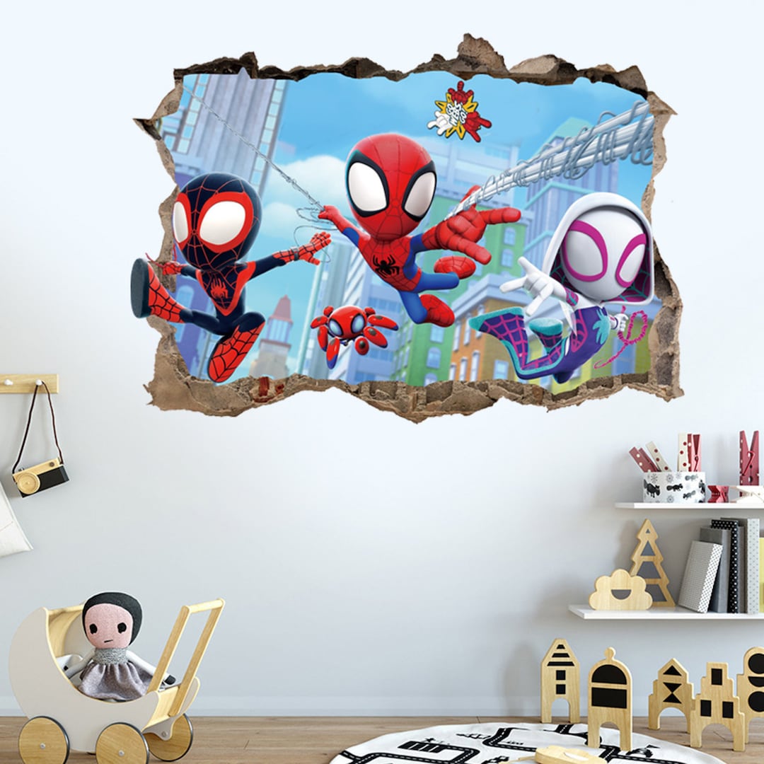 Creative Spiderman Wall Sticker for Kid Room Baby Boy Bedroom Etsy