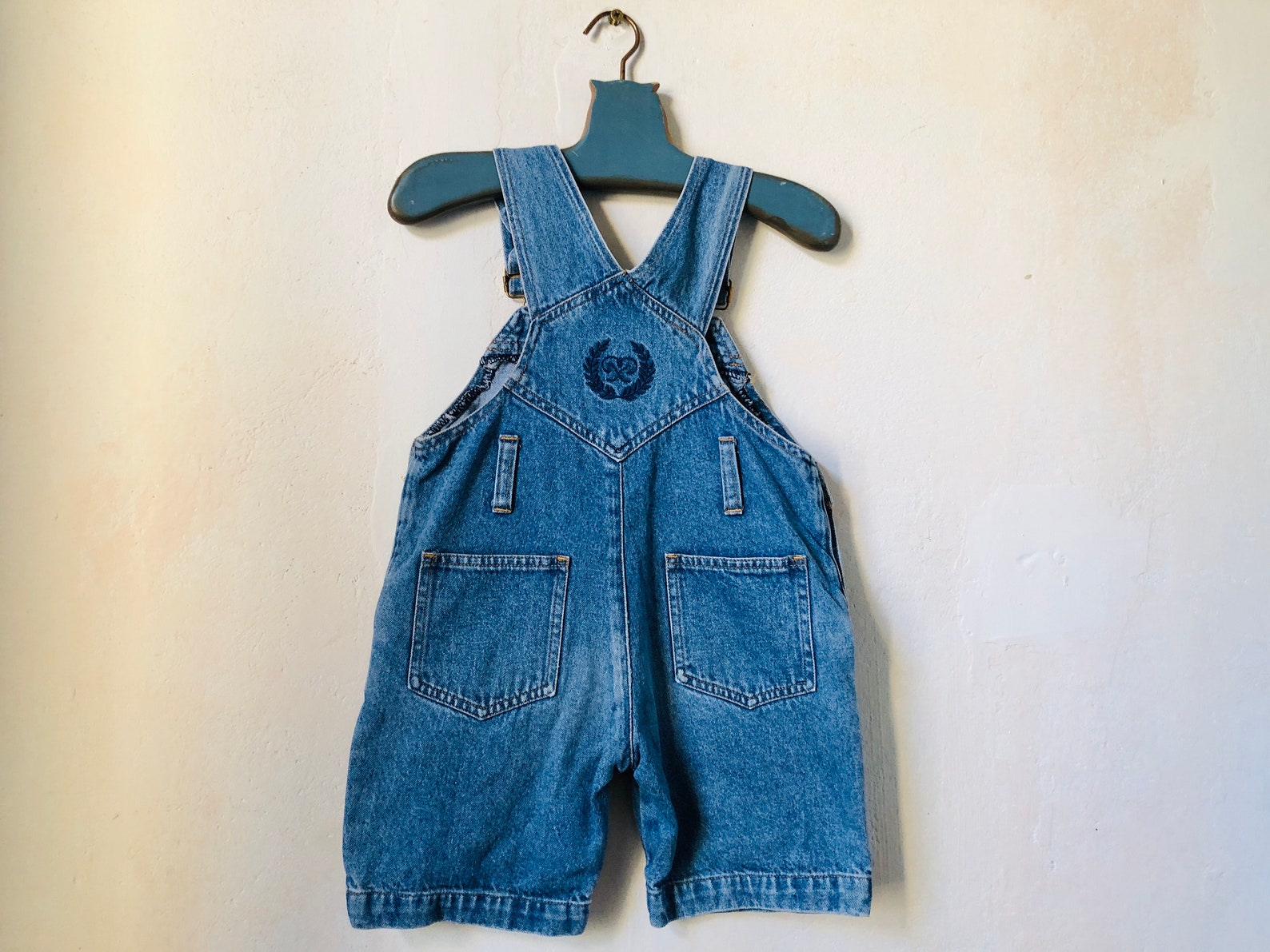 Dickies Kids Elastic Denim Shortalls Dungarees Blue Age 12-13Y main image 1