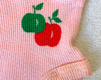 Vintage Baby Underwear Panties With Apple Print, 70s Soviet Kids Underpants,  Toddler Girl Pink Undies, High Waisted Retro Underwear Shorts 