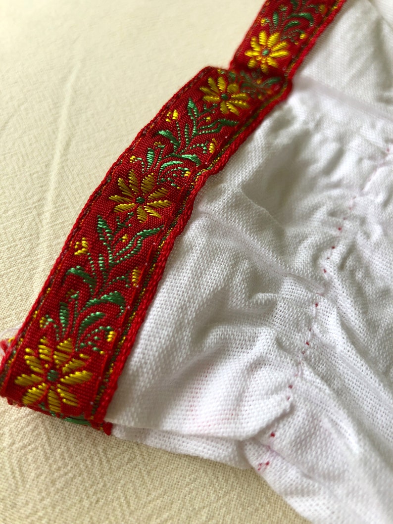 Vintage Kids Folk Blouse, 4T Girls Peasant Blouse, Romanian Blouse, Boho Hippie Ethnic Shirt, Girl Traditional Clothing, White Cotton Blouse zdjęcie 9