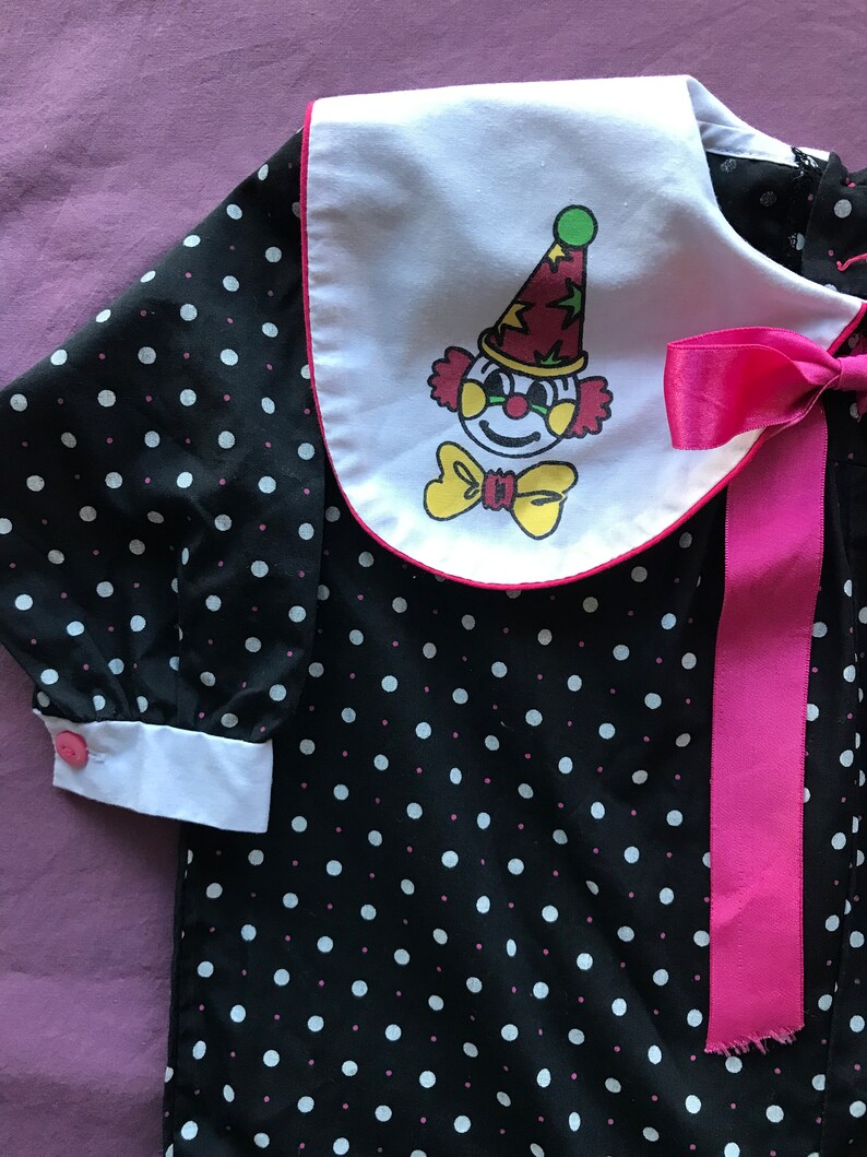 80s Baby Polka Dot Overalls, Vintage Baby Girls Romper, Clown Costume, Baggy Comfy Black Onesie