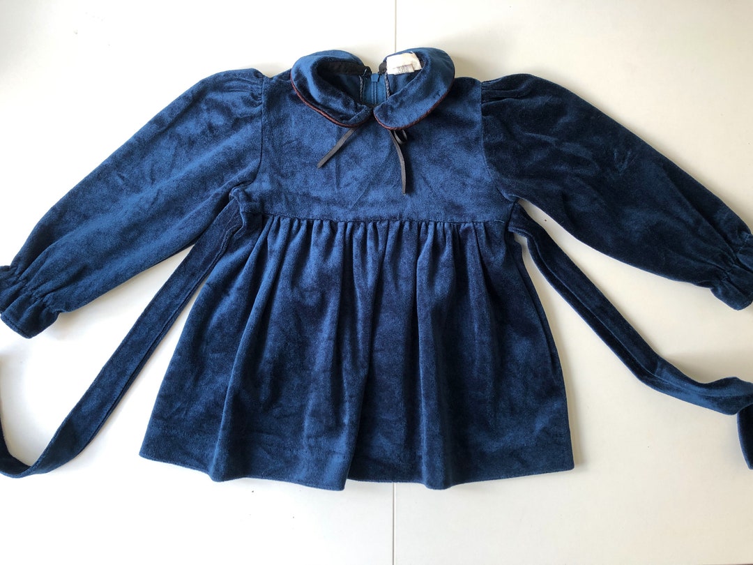 Vintage Baby Velvet Dress 69 Months Baby Girl Occasion Etsy