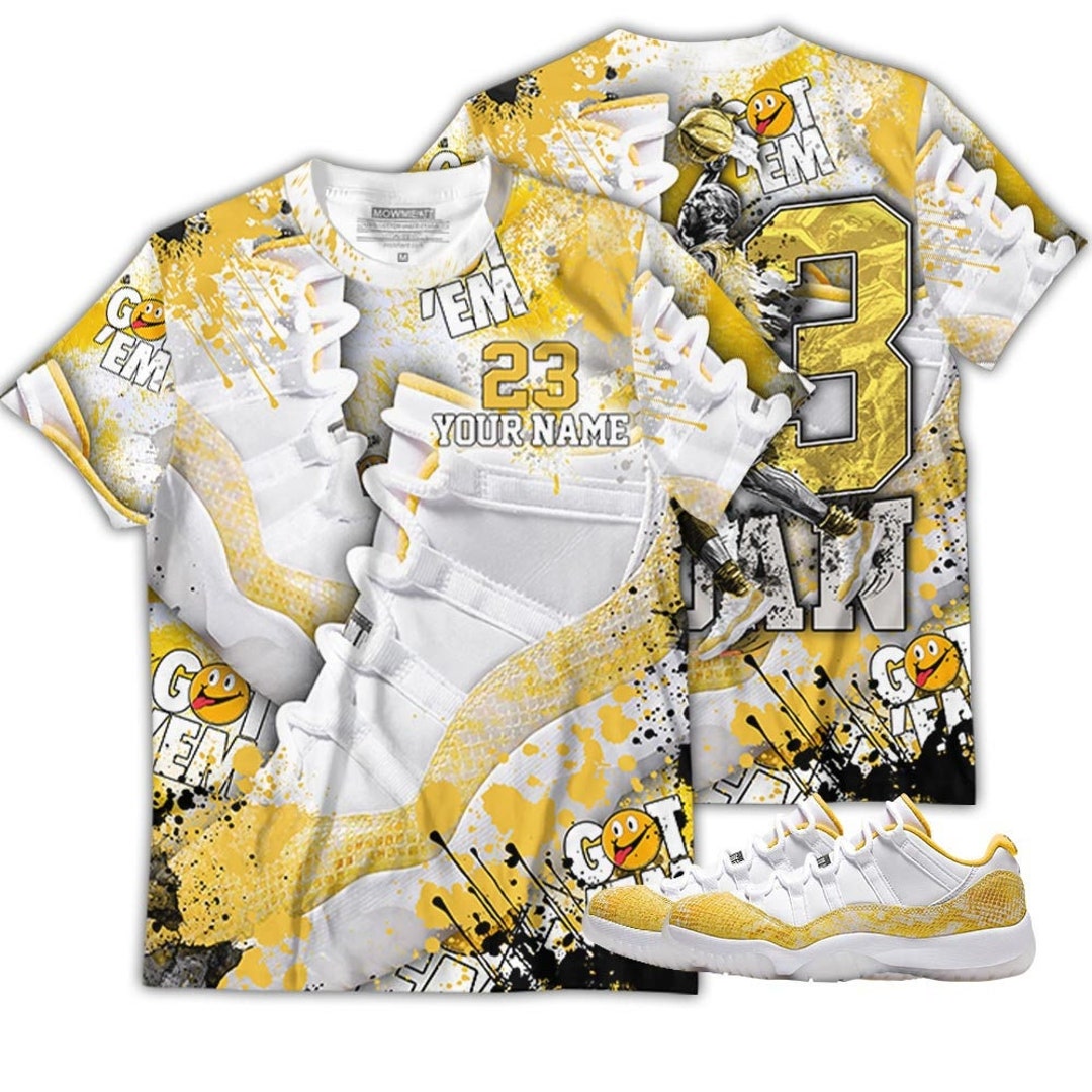Custom Air 23 Jordan Shirt to Match Sneaker Yellow Python 11s - Etsy