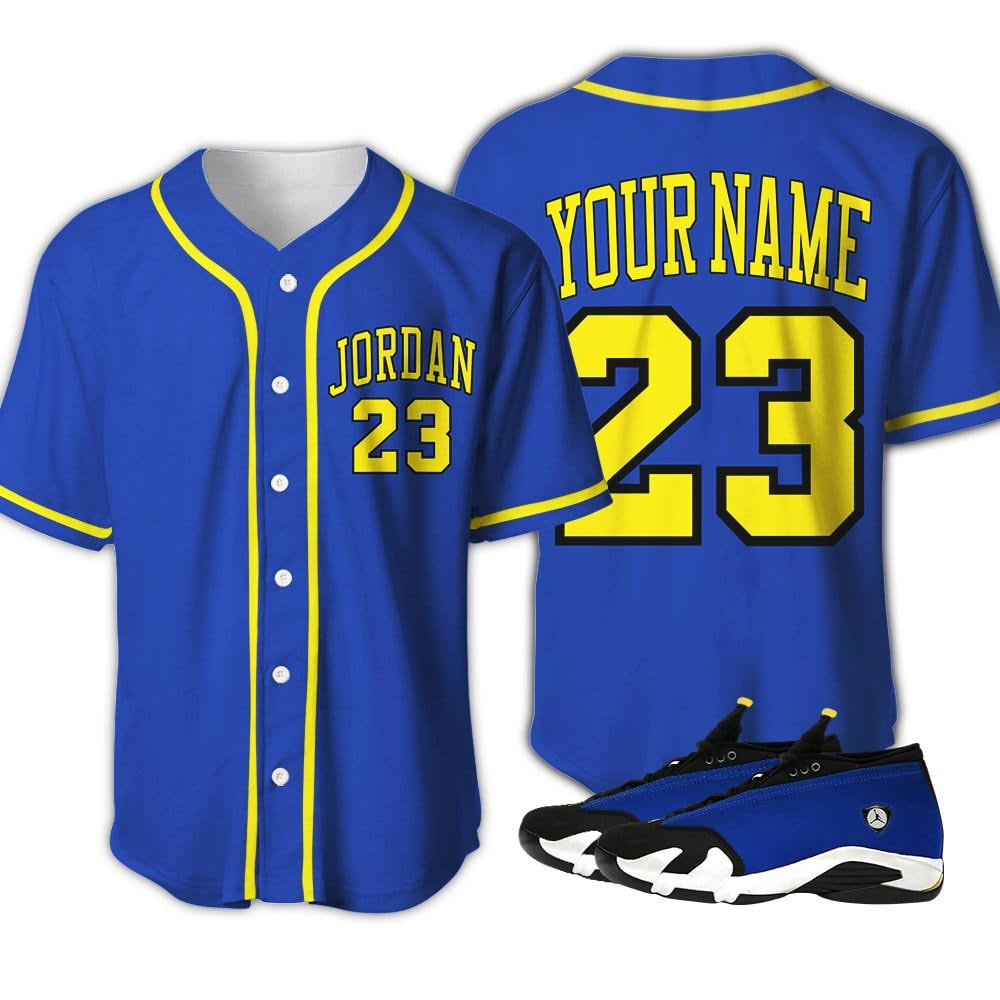 Jordan Brand #23 Embroidered White/Navy Blue/Red Men’s Baseball Jersey Size  L