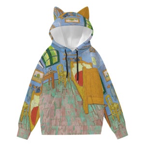 Van Gogh / Bedroom / Women’s Hoodie With Decorative Ears / All-Over Print