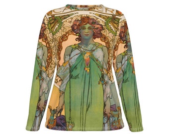 Camiseta de mujer Alphonse Mucha / Algodón 190GSM