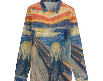 Edvard Munch The Scream Cotton Shirt / Concealed Placket / 115GSM Cotton poplin