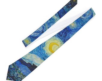 Sternenklare Nacht Krawatte - Einzigartige Kunst-inspirierte Krawatte, Vatertagsgeschenk, Hochzeits-Accessoire, Abendgarderobe, Herrenmode