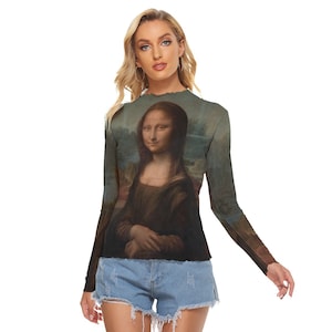 Mona Lisa / Women&#39;s Mesh T-shirt / All-Over Print