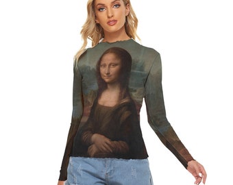 Mona Lisa / Women&#39;s Mesh T-shirt / All-Over Print
