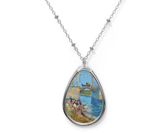 Van Gogh / The Langlois Bridge / Oval Necklace