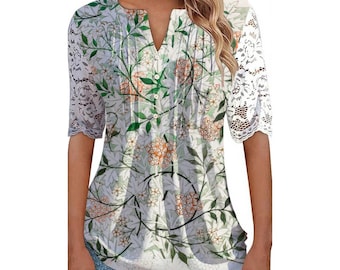 Camicia da donna William Morris / Manica in pizzo