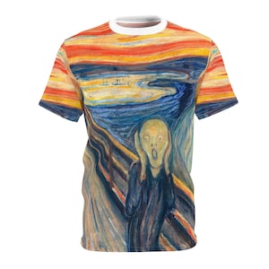 Edvard Munch Unisex T-Shirt -The Scream - Tribute to the Masters - All Over Print Tee - Short Sleeve Tee
