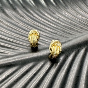 18k solid gold twisted earrings, Gift jewellery, real 18k gold chuncky earrings, gold knot earrings