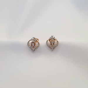 22k solid rose gold designer earrings