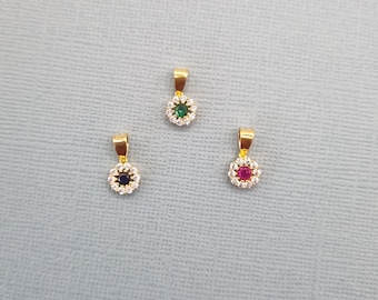 22k solid gold small flower pendant / charms pendant only, gift jewellery, gold charms for chains and bracelets