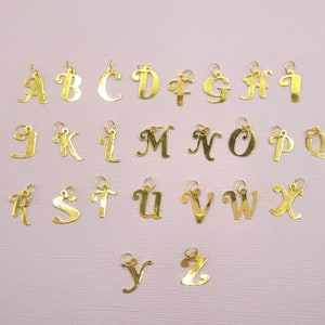 Pingente/amuletos de alfabeto em ouro maciço 22k apenas – apenas todos os amuletos de letras, joias para presente, pingentes/amuletos de letras unissex