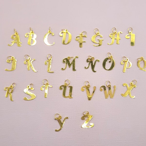 22k solid gold alphabets pendant/ alphabet charms only -  all letters charms only , Gift jewellery, Unisex letter pendant/ charms