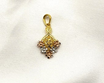 22k solid gold flower pendant only, gift jewellery