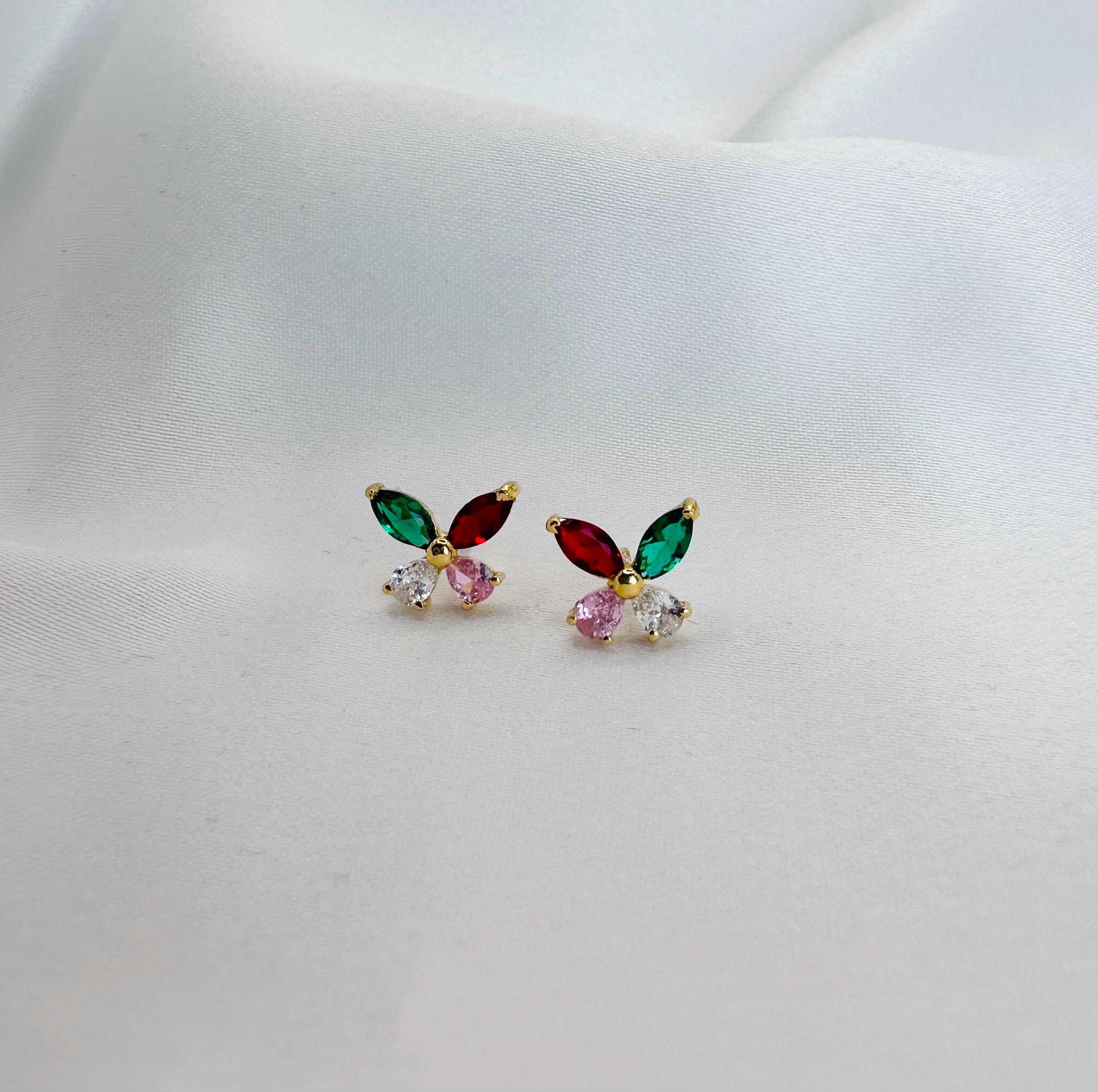 22k solid gold Schmetterling Ohrringe, Geschenk Schmuck