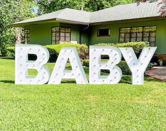 Letras de marquesina de metal BABY