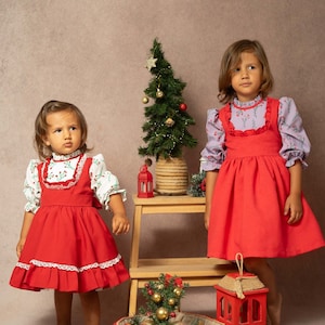Girl&#39;s Christmas Red Dress: Holly Lace Holiday Outfit