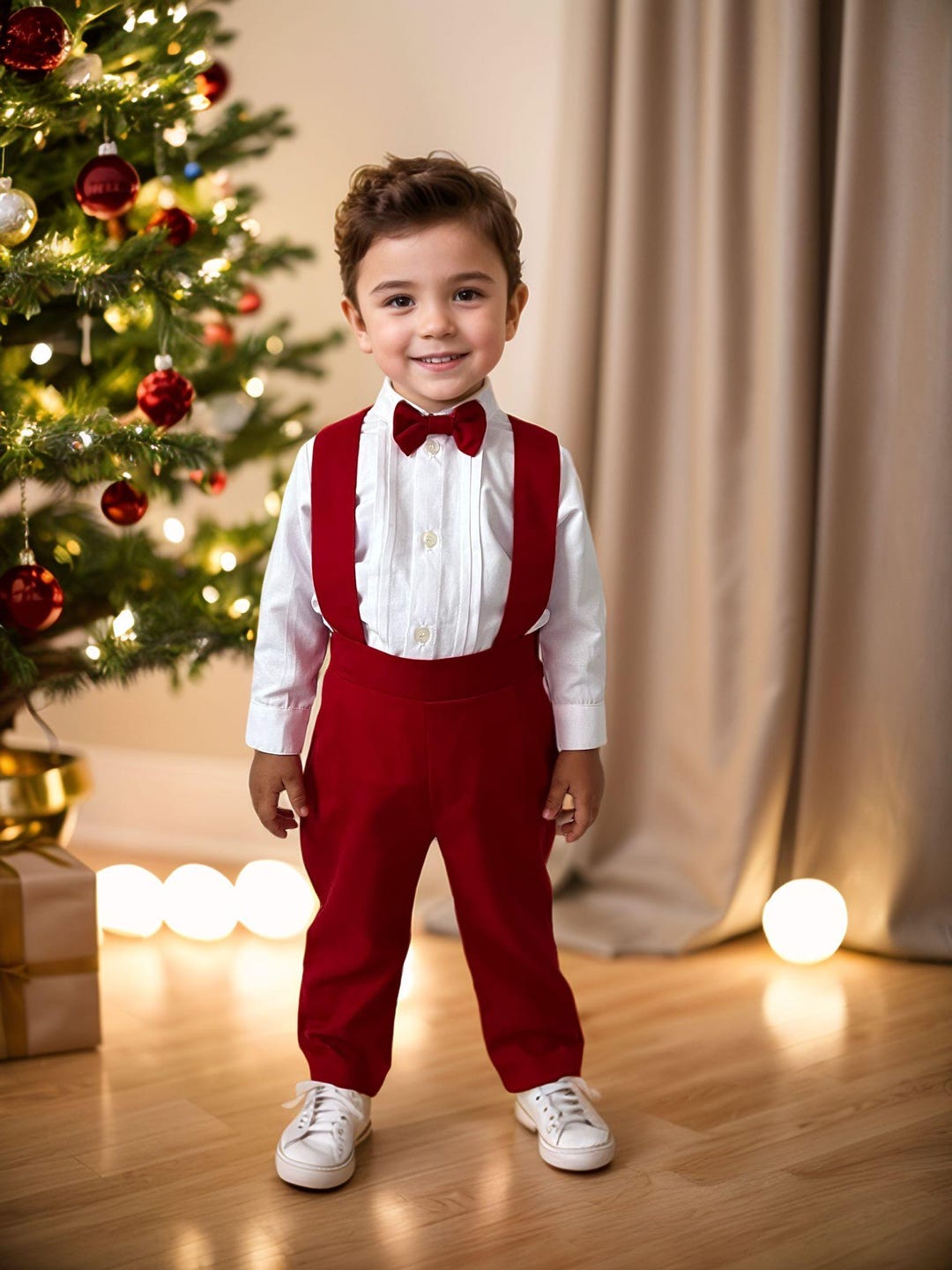 HOT Bow Tie 3t Boy Christmas Outfit Boys' Christmas Outfit: Red