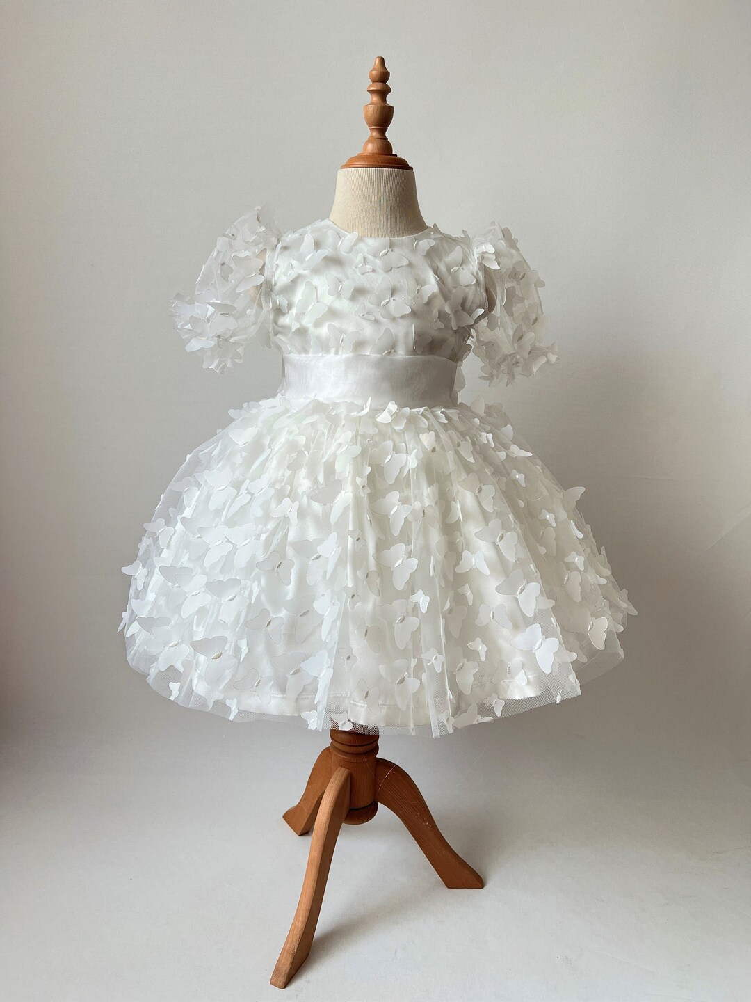 Kids White Dreamy butterfly gown ✨