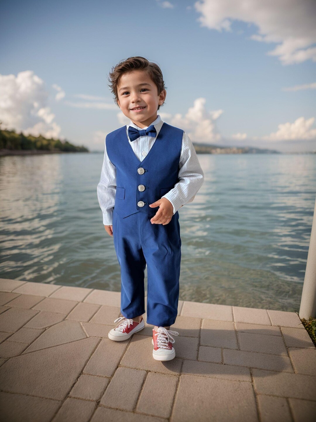 Venice Set - Baby Boy Summer Suit , Blue & Pink main image 1