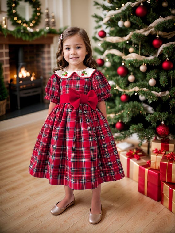 white christmas dresses Holly Jolly Christmas Dress – Diamonds and Dinosaurs Children's Boutique main image 0