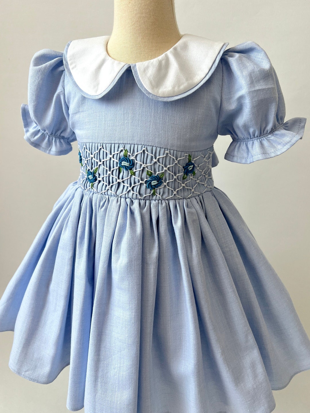 Baby Girl Winter Dress With Hoddie Front Buttons In Sky Blue main image 1