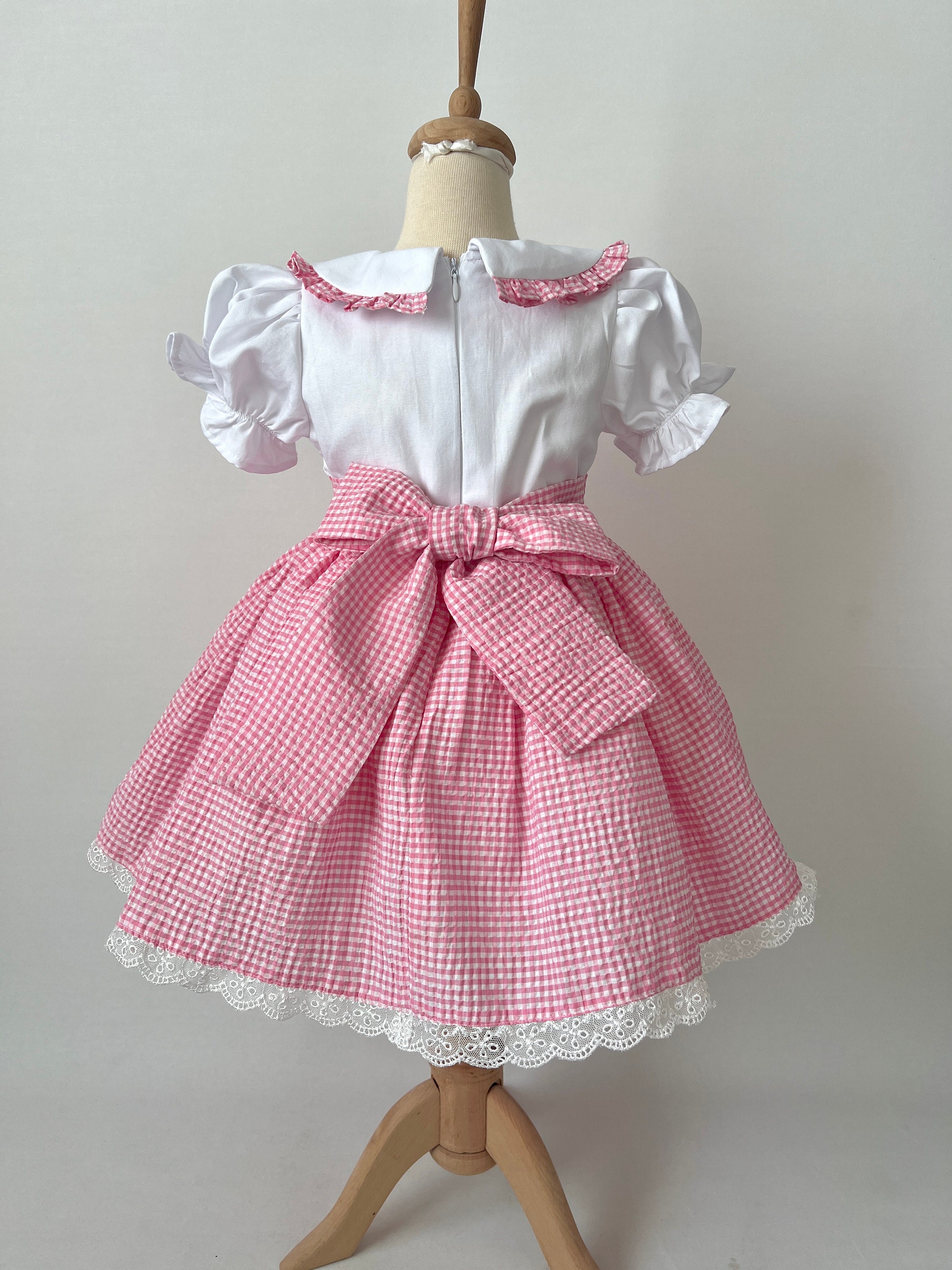JiAmy Jurken voor meisjes, vintage jurk met lange mouwen en riem, feestjurk voor kinderen van 5-12 jaar, lichtblauw, 6-7 Jaar