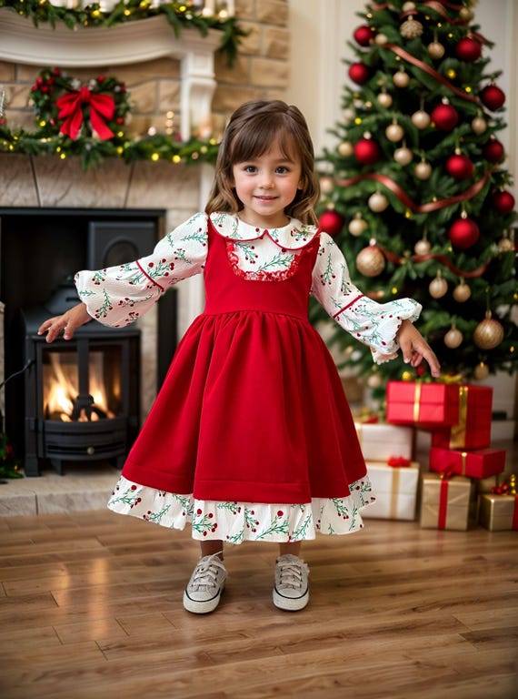 white christmas dresses Holly Jolly Patched Buttoned Down Dress White / Small main image 0