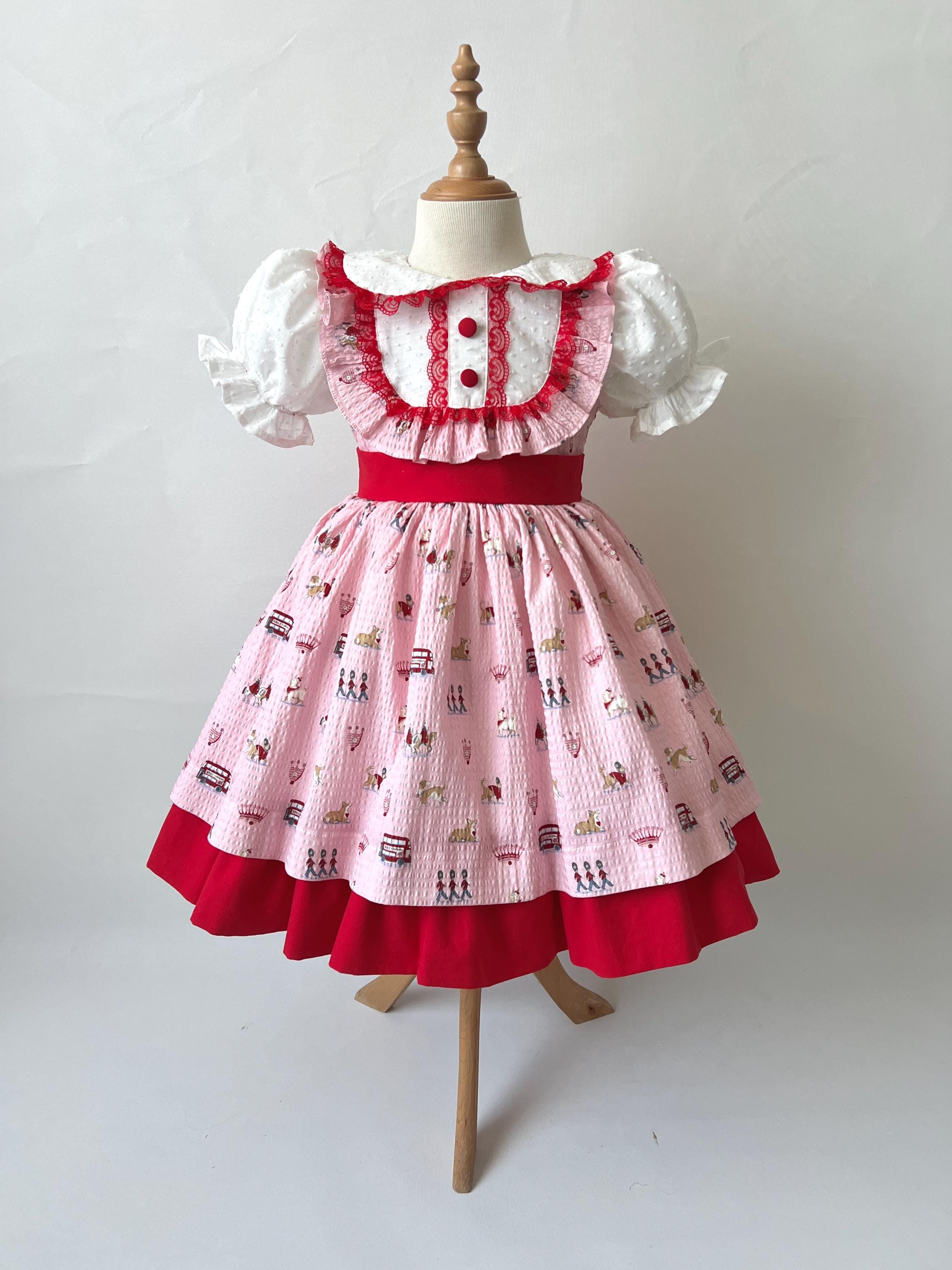 pink and red christmas dress Girl Christmas Dress Baby Girl Christmas Dresses Toddler Red Embroidery Princess Birthday Party Dress, Wine Red / 3-4 Years (110cm)