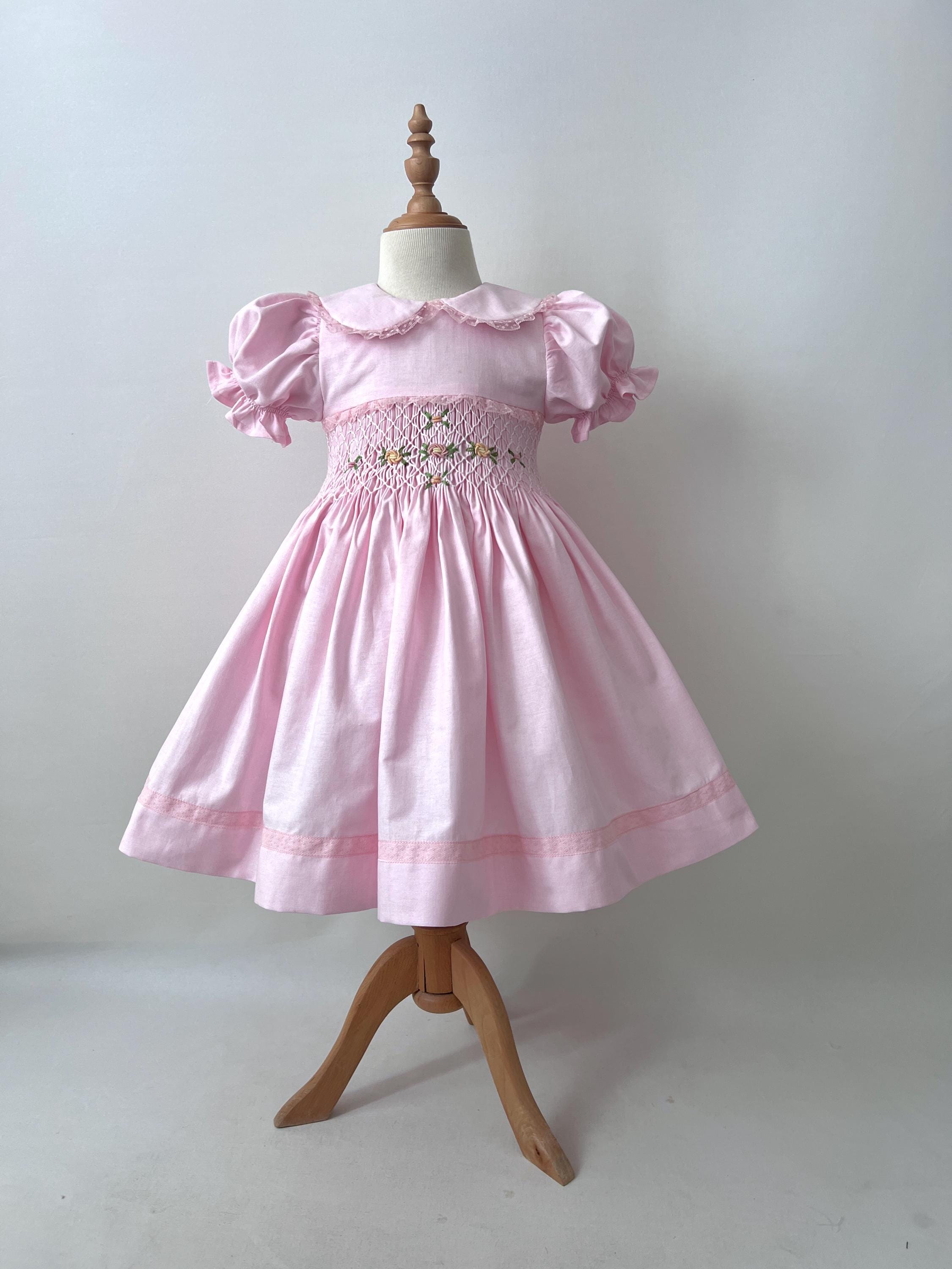 pink smocked christmas dress Pink Christmas Tree Smocked Dress