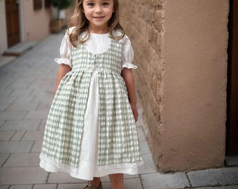 green gingham toddler dress Polly Hunter Green Gingham Jumper Dress 2T main image 0