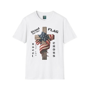 American Flag Draped Cross T-Shirt