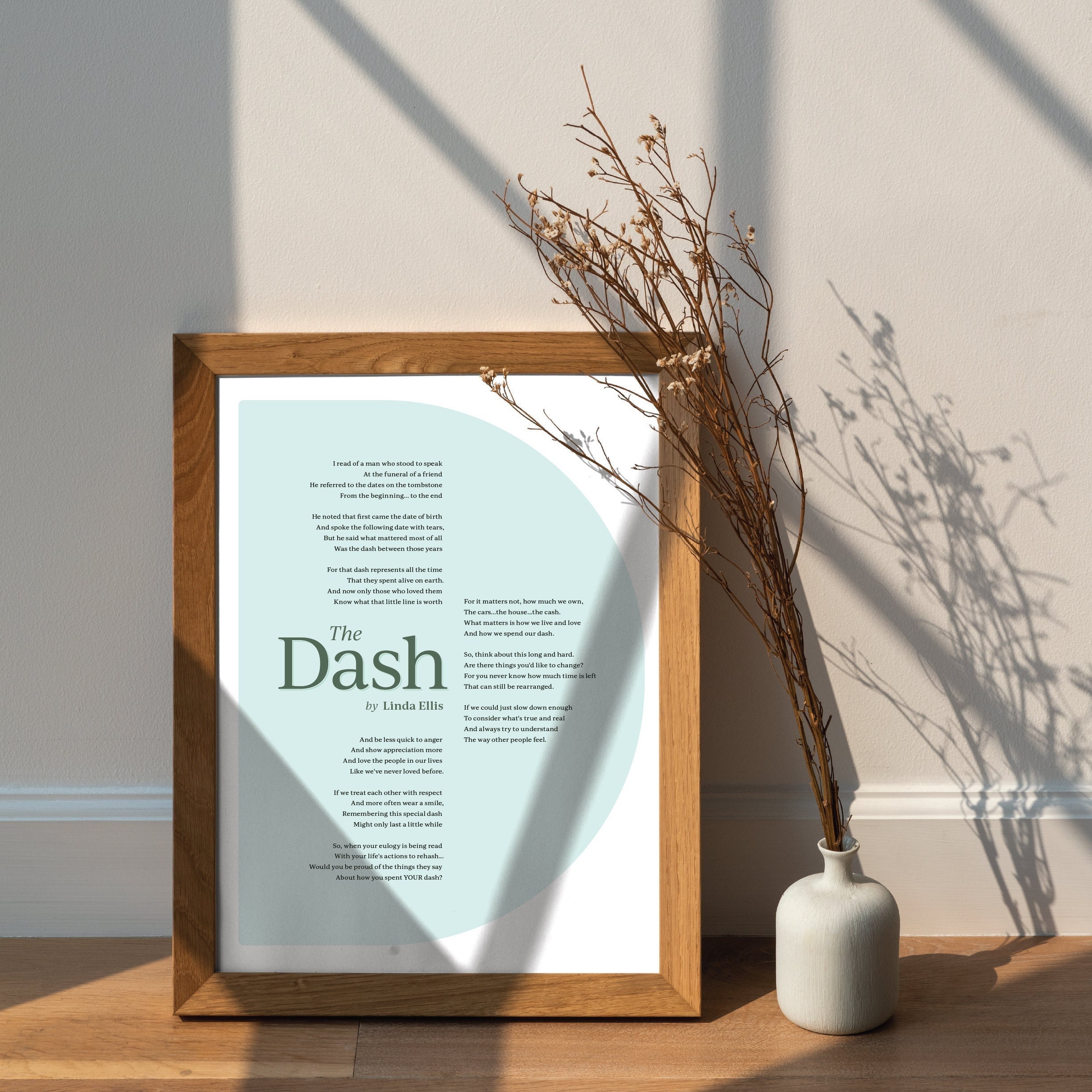 The Dash Poem by Linda Ellis Printable PDF Instant Etsy Australia