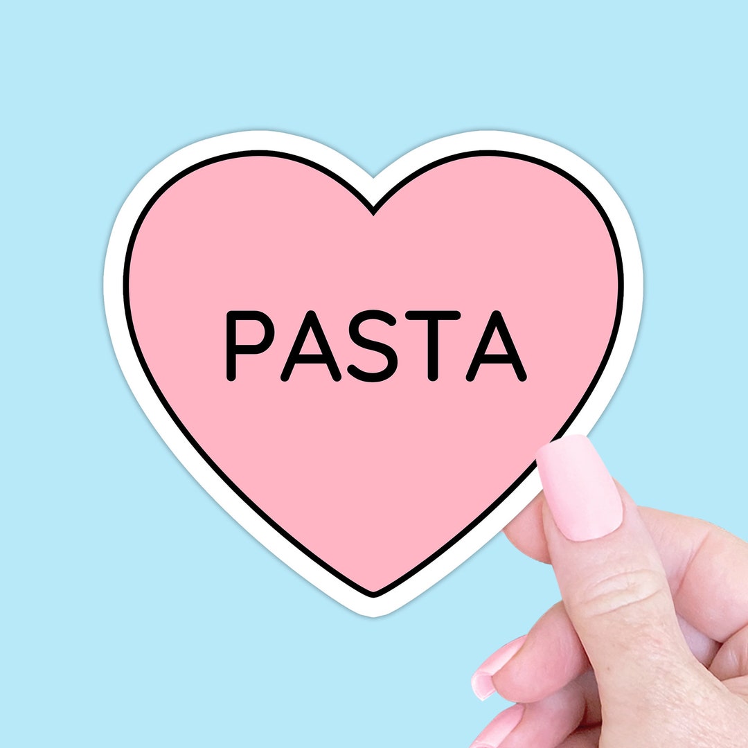 Pasta Heart Sticker Decal Gift I Love Pasta Sticker Pasta Etsy