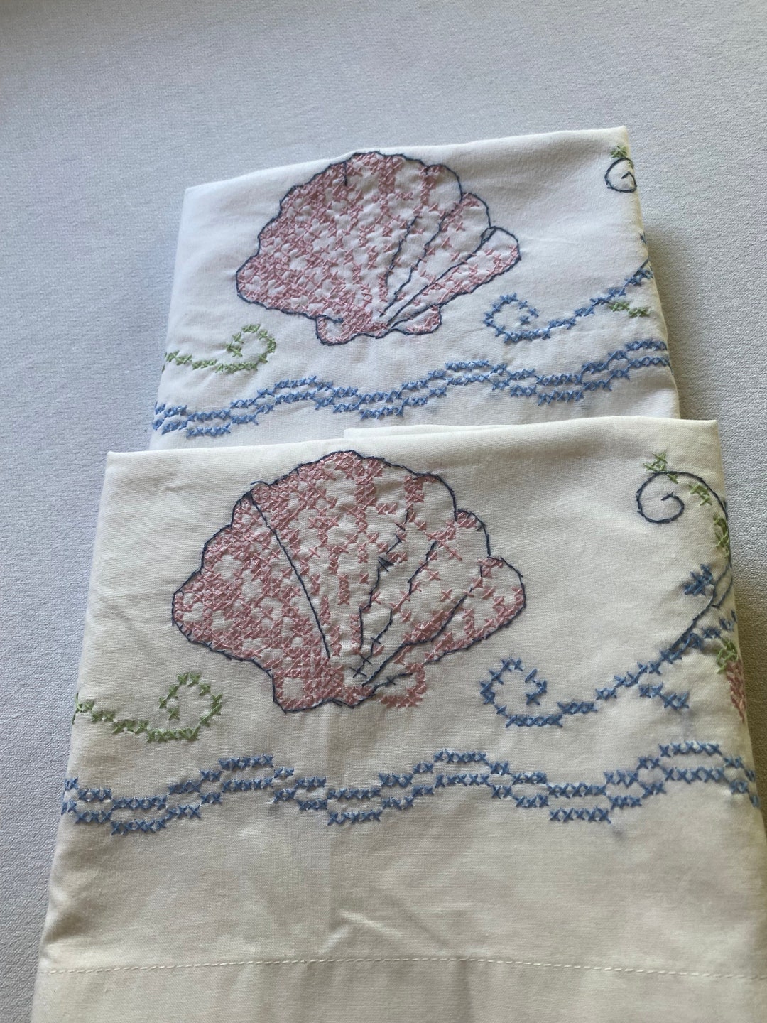Picture of Vintage Embroidered Pillow Cases - Etsy