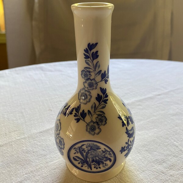 Blue and White Spode Vase Etsy