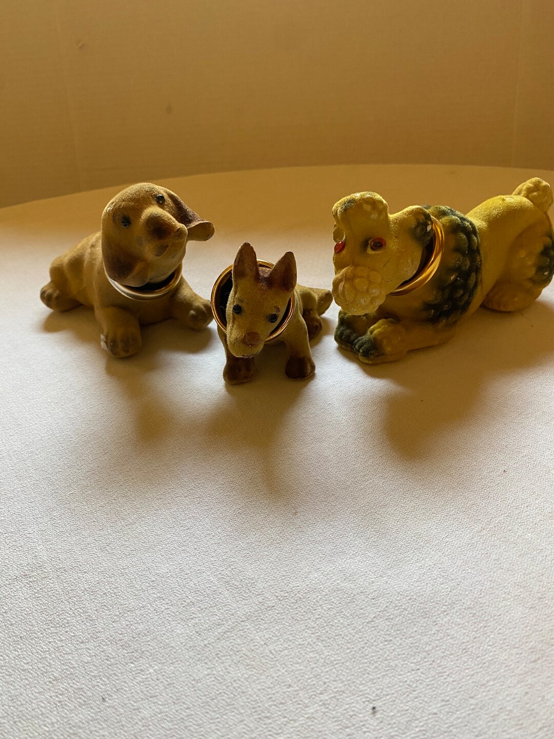 Vintage Nodder Head Dogs W Felt Applied Fur - Etsy
