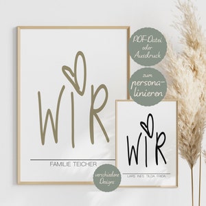 Personalisiertes Poster - WIR - Geschenk zum Jahrestag/Geburtstag/Hochzeitstag/Einzug - für Familien/Paare/Freunde