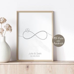 Personalisiertes Poster - Für immer und ewig - Geschenk zum Jahrestag, Hochzeit, Verlobung, Valentinstag - Geschenk für Brautpaar