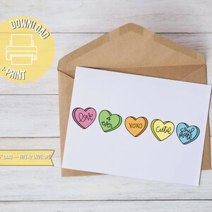 Printable Valentine’s Day Card - Conversation Hearts - Digital Download - Funny Valentine’s Day Card - Cute Valentines Day - Printable Card